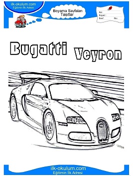Çocuklar İçin Araba Modelleri Boyama Sayfaları 